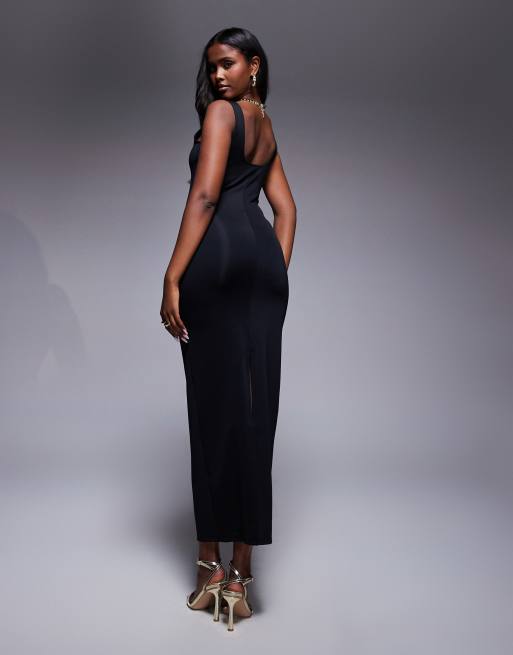 Good American - Robe longue sculptante - Noir, 3 de 4