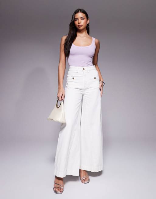 Good American scoop neck rib tank bodysuit in lilac, 4 of 4