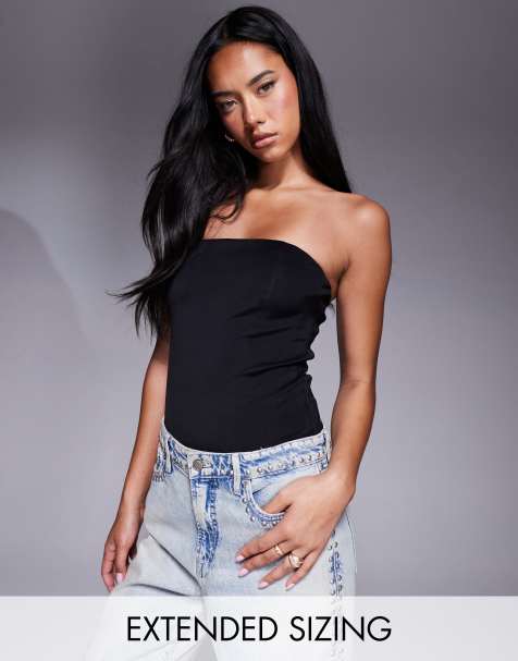 Good American scuba corset strapless bodysuit in black - view 1