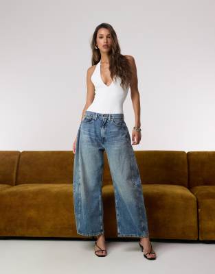 Good American Good American sculpting halter v neck bodysuit in white