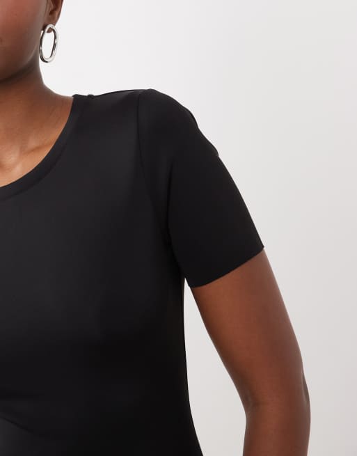 Good American sculpting tee bodysuit in black, 4 of 4