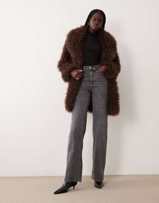 Good American sheer ribbed turtleneck top in black, 2 of 4