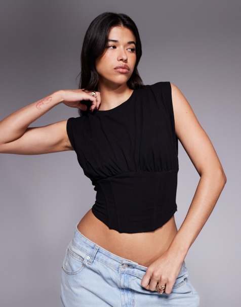 Good American sleeveless corset top in black - view 1