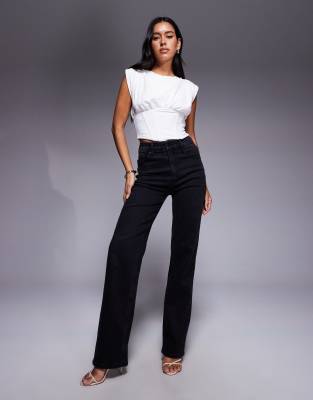 Good American Sleeveless Corset Top In White