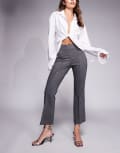 [Good American] Good American soft-stretch ponte kick flare pants in suiting pinstripe-Grey XL suiting pinstripe001