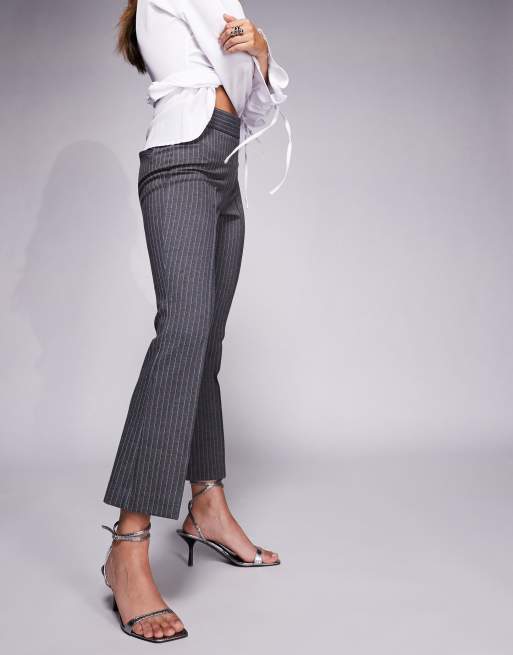 Good American soft-stretch ponte kick flare pants in suiting pinstripe, 2 of 5
