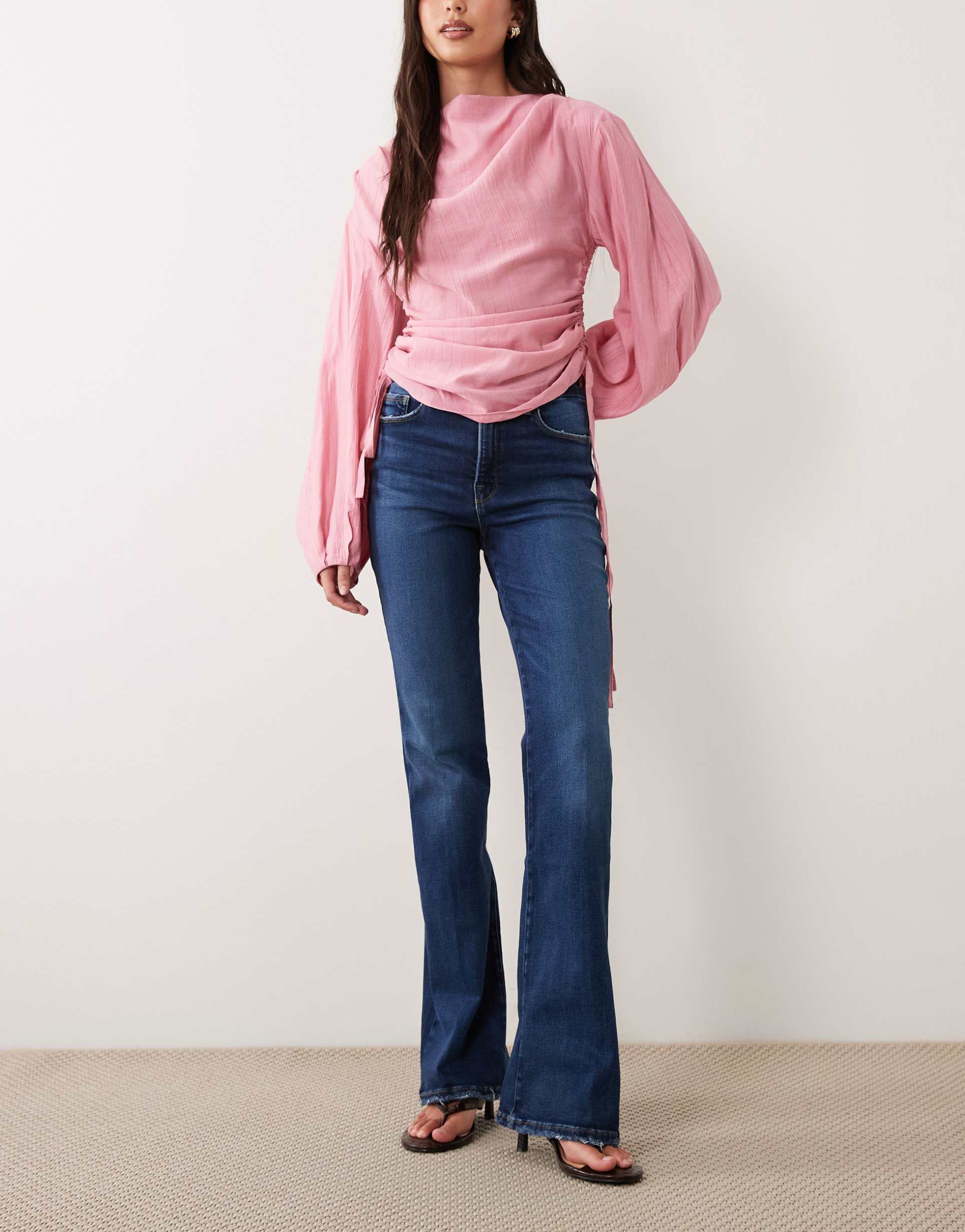good american soft tech good classic bootcut jeans in dark blue