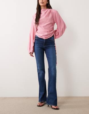 Good American - Soft Tech Good Classic - Jean bootcut - Bleu foncé