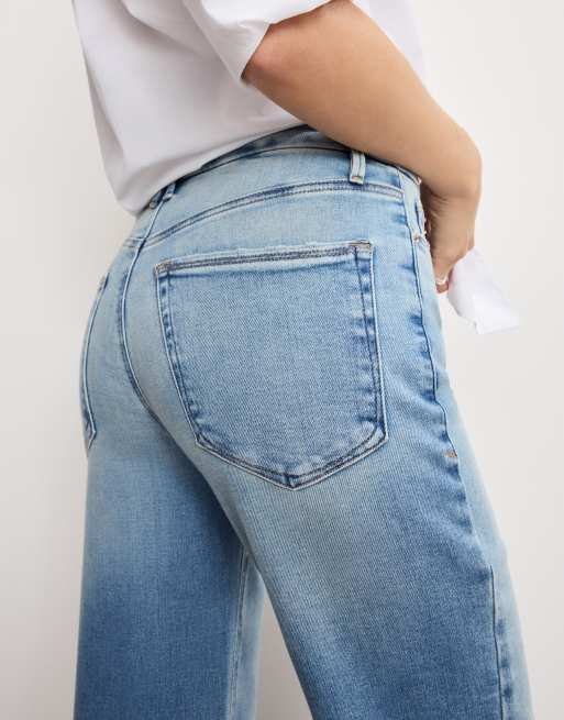 Good American - Soft Tech Good True - Jean droit - Bleu clair délavé, 3 de 4