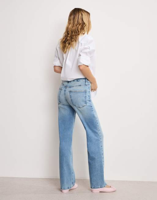 Good American - Soft Tech Good True - Jean droit - Bleu clair délavé, 4 de 4