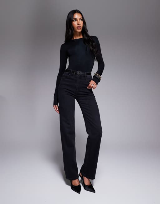 Good American - Soft Tech Good True - Jean droit - Noir