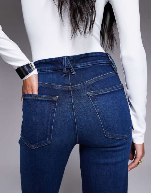 Good American - Soft Tech - Good True - Rechte jeans in blauw met donkere wassing , 5 van 5