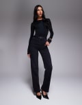 [Good American] Good American soft tech Good True straight jeans in black 24 Black 343