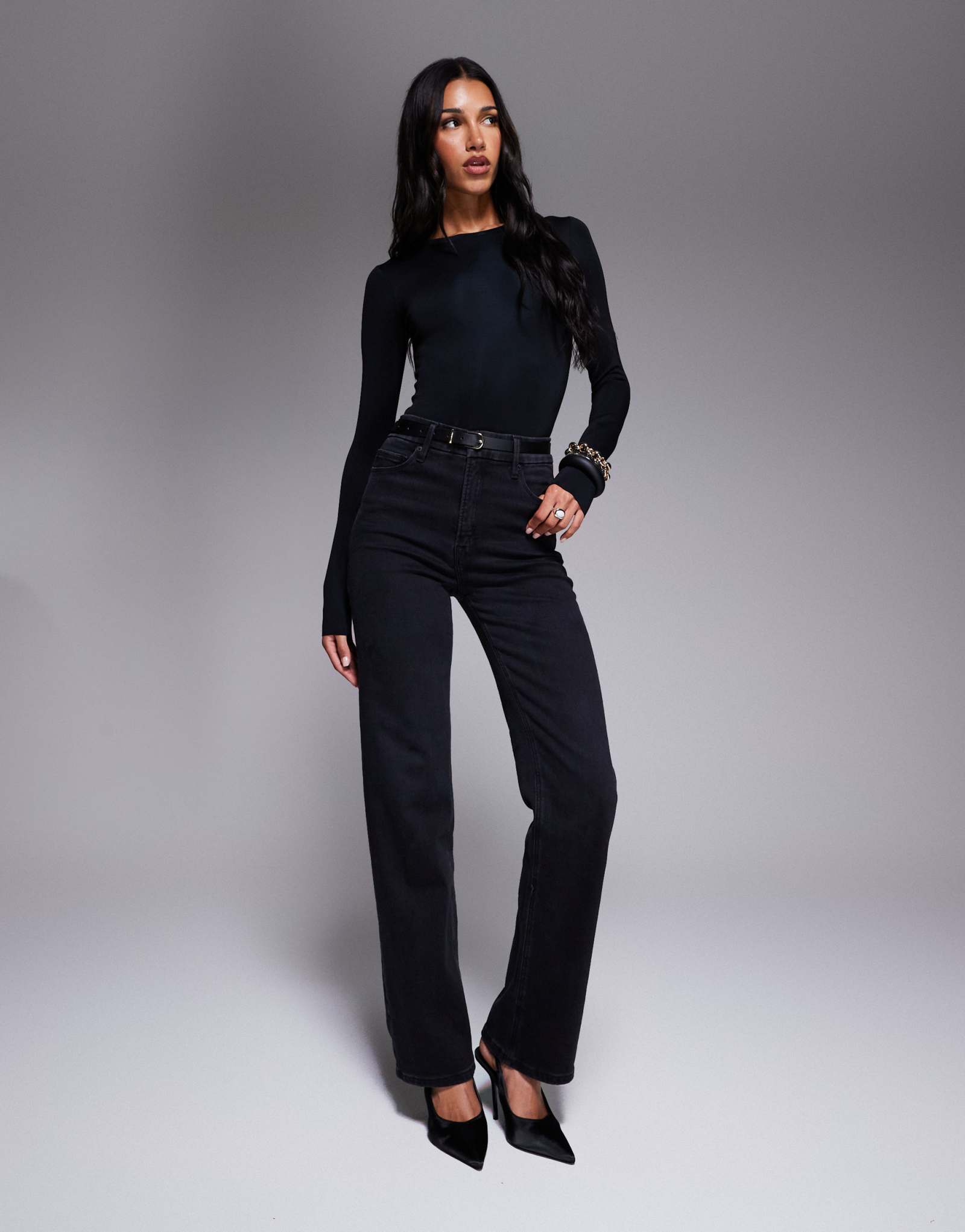 Хорошие американские джинсы soft tech good true с прямыми штанинами черного цвета