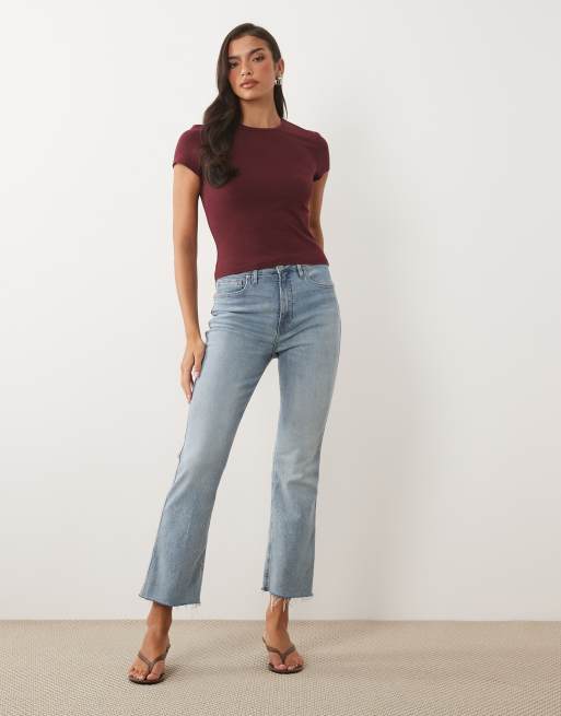 Good American super stretch baby t-shirt in burgundy, 2 of 4