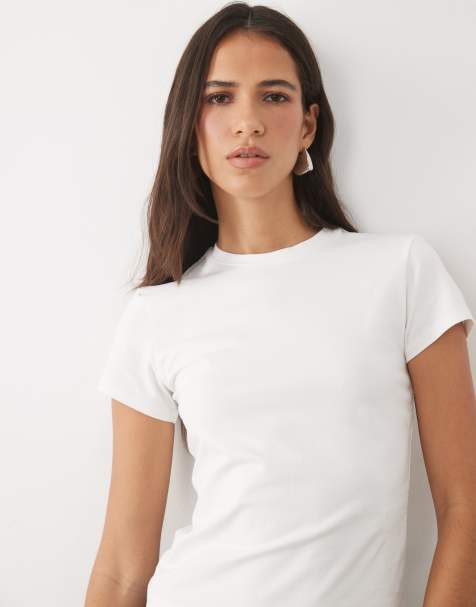 Good American - T-shirt raccourci ultra-stretch - Blanc - view 1