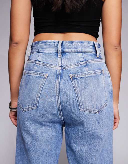 Good American the Khloé extreme rip high rise jeans in mid blue wash, 4 of 5