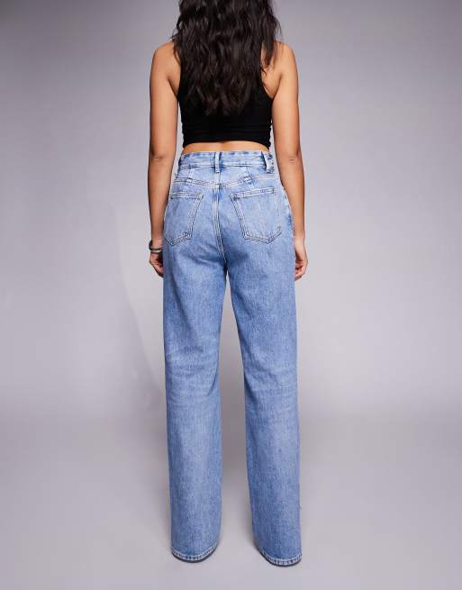 Good American the Khloé extreme rips high rise jeans in mid blue wash, 2 of 5