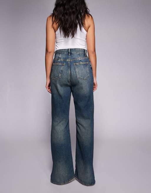 Good American the Khloé patchwork split hem jean in vintage wash, 2 of 5