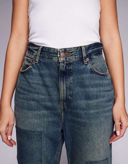 Good American the Khloé patchwork split hem jean in vintage wash, 5 of 5