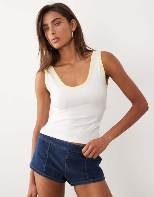 Crop Top Donna In Cotone E Elastan - Scollo Rotondo, Basic Morbido (Taglie Dalla S Alla 5X, Colore Giada) - 3