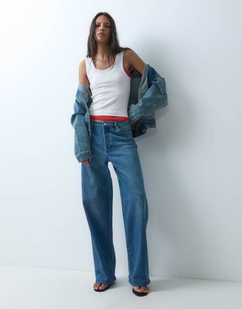 Good American - vaqueros bootcut clásicos de talle alto en lavado azul oscuro - view 1