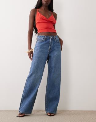 Good American Vintage High Waist Wide Leg Jeans In Blue
