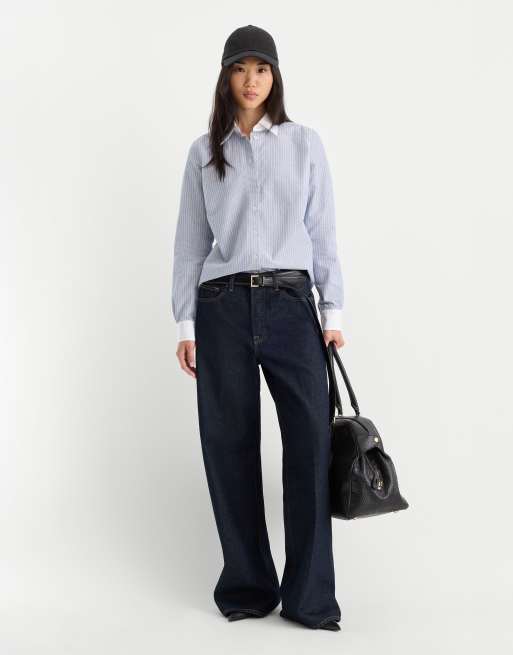 Good American vintage low slung baggy jean in dark blue rinse, 1 of 5