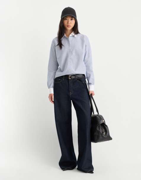 Good American vintage low slung baggy jeans in dark blue rinse - view 1