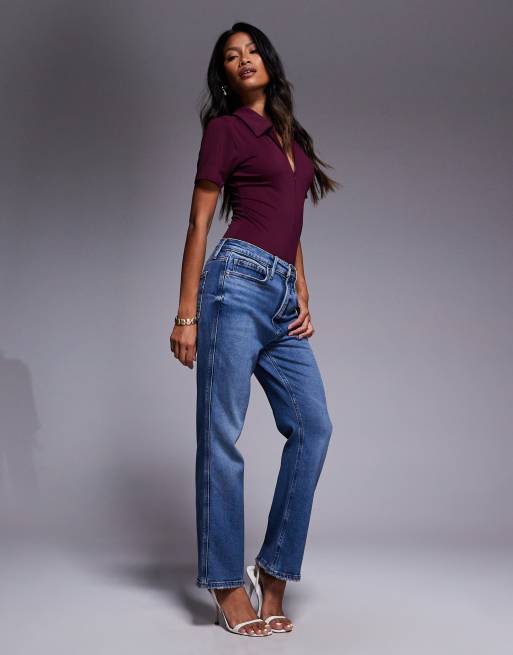 Good American weightless collared bodysuit in fig, 4 of 4
