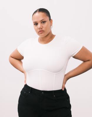 Good American Good American weightless corset bodysuit in white