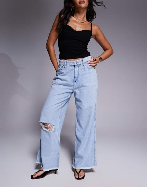 Good American - Weightless Good Skate - Jeans alla caviglia ampi blu chiaro