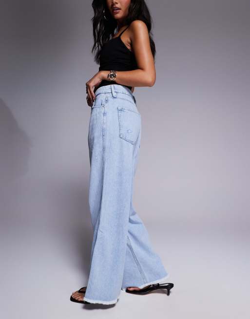 Good American - Weightless Good Skate - Jeans alla caviglia ampi blu chiaro, 3 di 5