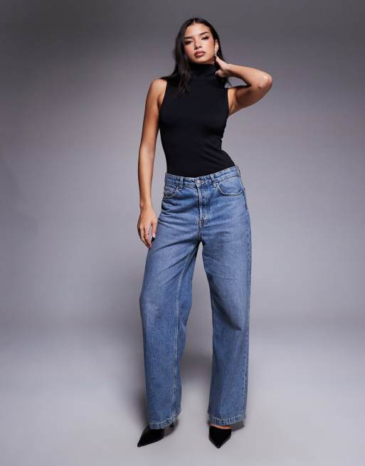 Good American weightless mock neck bodysuit in black, 3 of 4