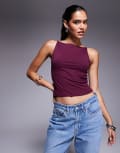 [Good American] Good American weightless scuba tank top in fig-Red XS Fig 007