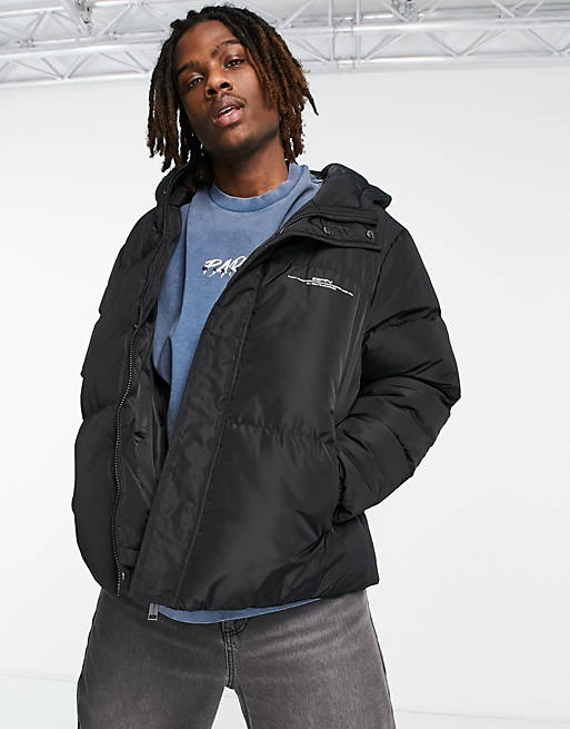Good For Nothing Adapt oversized hooded puffer jacket in black