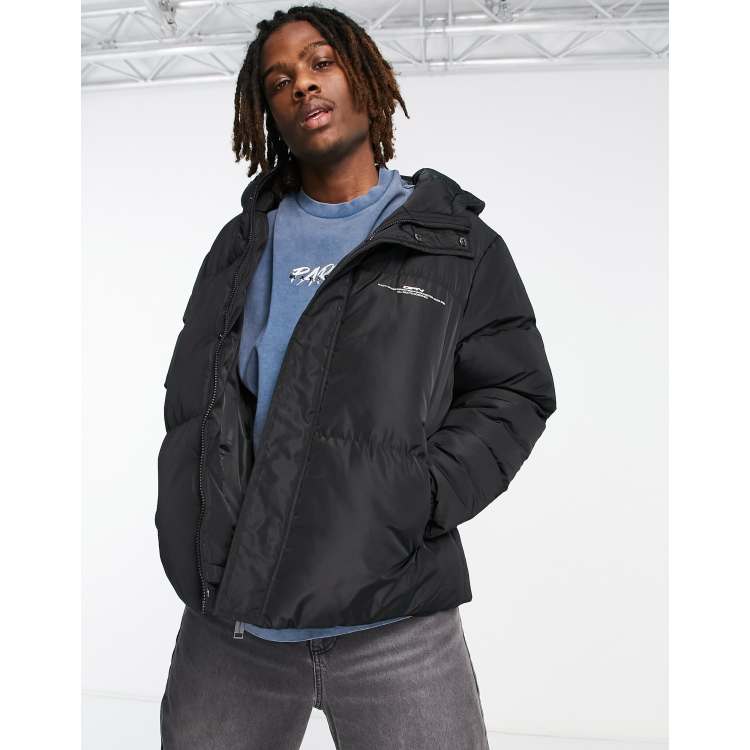 Good For Nothing adapt oversized hooded puffer jacket in black ASOS
