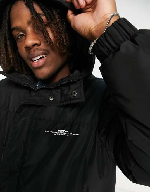 Black Hooded Puffer Jacket