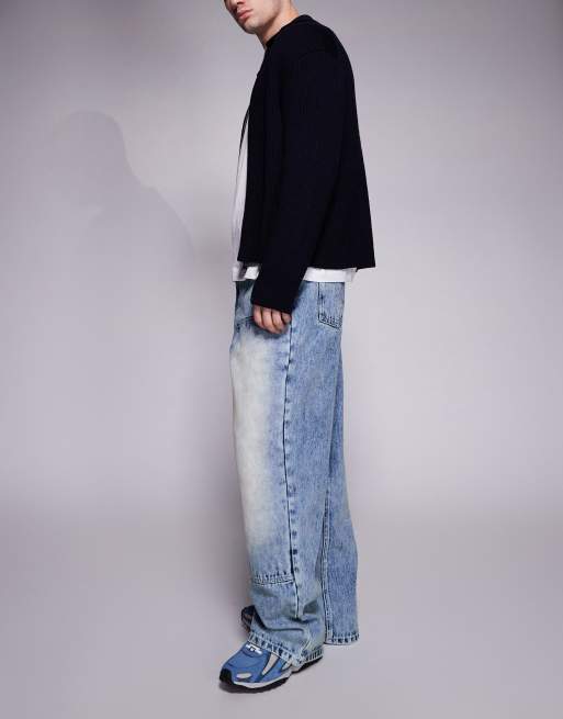 Good For Nothing - Baggy denim jeans in acid wash blauw, 3 van 5