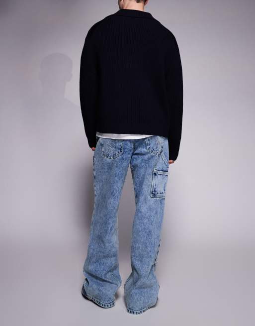 Good For Nothing baggy denim jeans in acid wash blue, 2 of 5