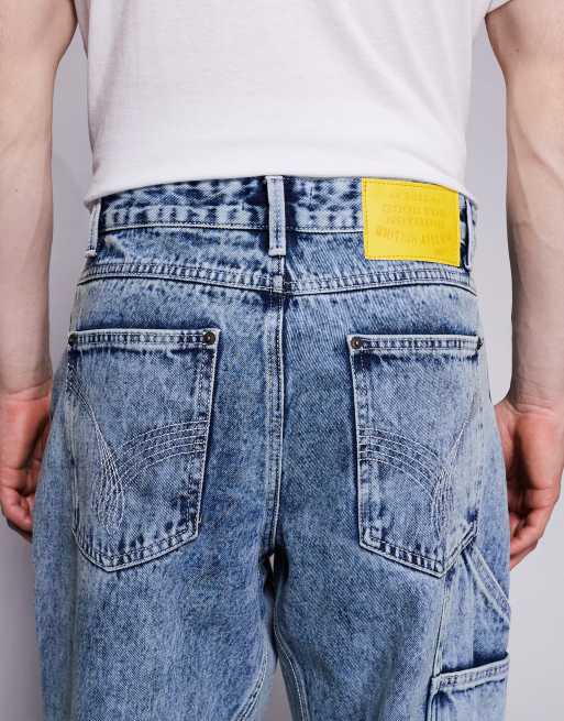 Good For Nothing baggy denim jeans in acid wash blue, 4 of 5