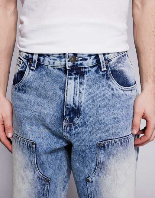 Good For Nothing baggy denim jeans in acid wash blue, 5 of 5