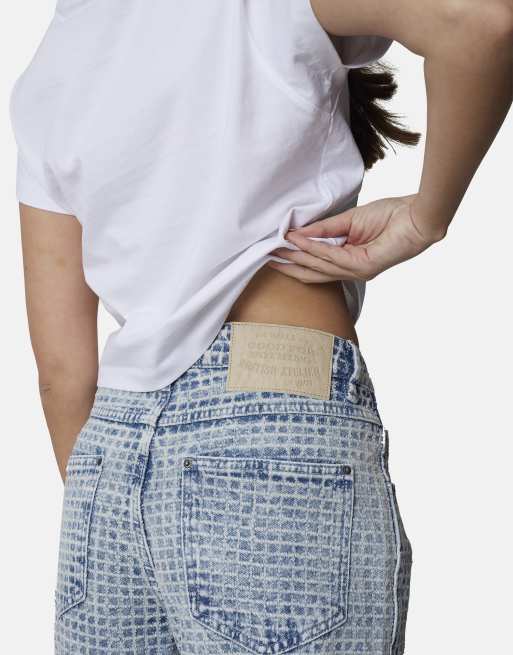 Good For Nothing - Baggy denim jeans met jacquard in blauw, 4 van 4
