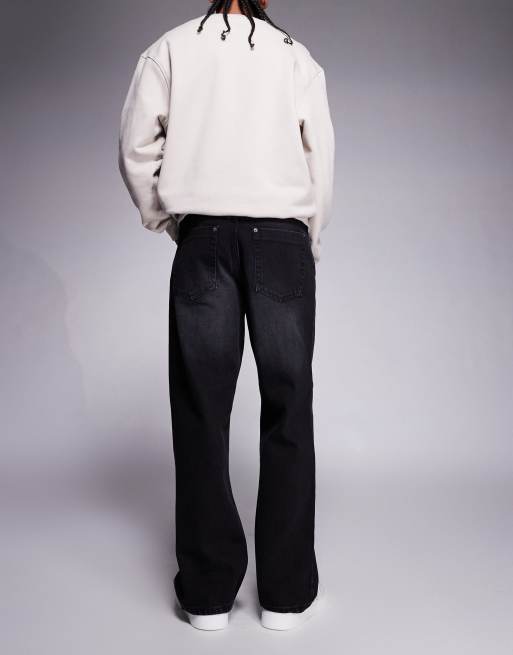 Good For Nothing - Baggy denim jeans met onafgewerkte zoom in zwart, 2 van 5