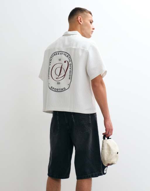 Good For Nothing baggy denim jorts in vintage black acid wash, 5 of 5