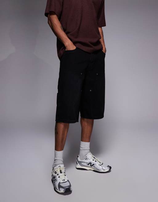 Good For Nothing baggy denim jorts in vintage black, 2 of 5