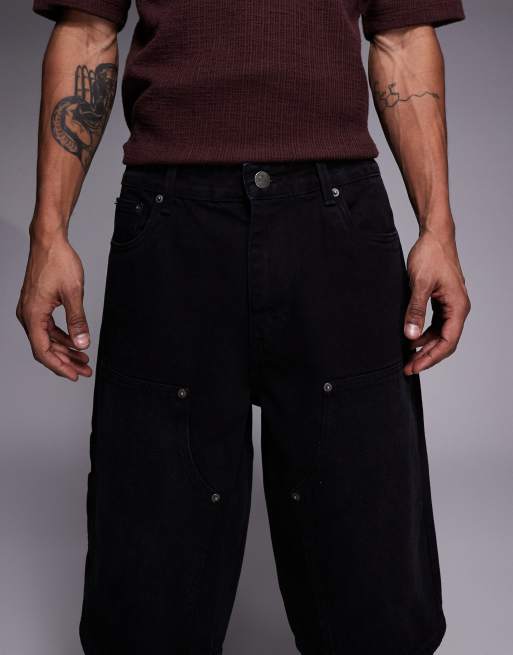 Good For Nothing baggy denim jorts in vintage black, 4 of 5