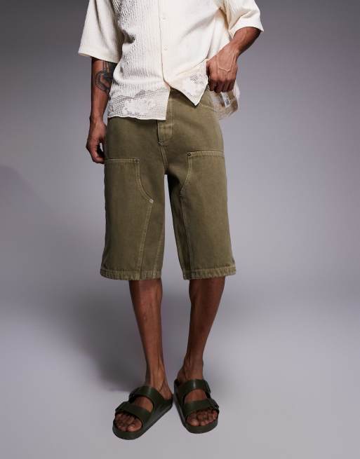 Good For Nothing baggy denim jorts in vintage brown, 2 of 5