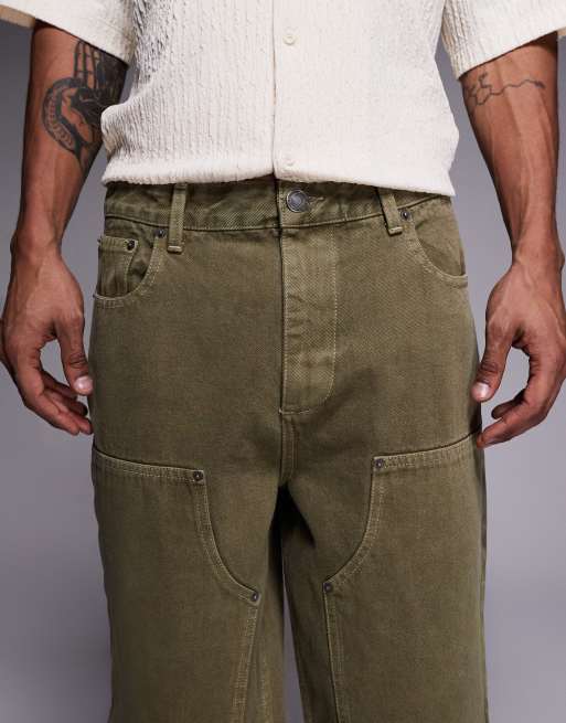 Good For Nothing baggy denim jorts in vintage brown, 4 of 5