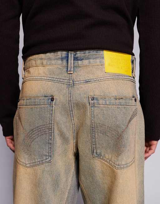Good For Nothing - Baggy denim timmermansjeans in sandwash blauw, 4 van 5